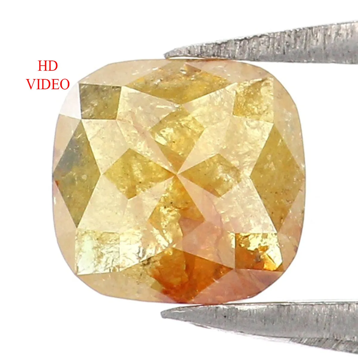 0.67 CT Natural Loose Cushion Shape Diamond Yellow Color Cushion Cut Diamond 5.30 MM Natural Loose Diamond Cushion Rose Cut Diam