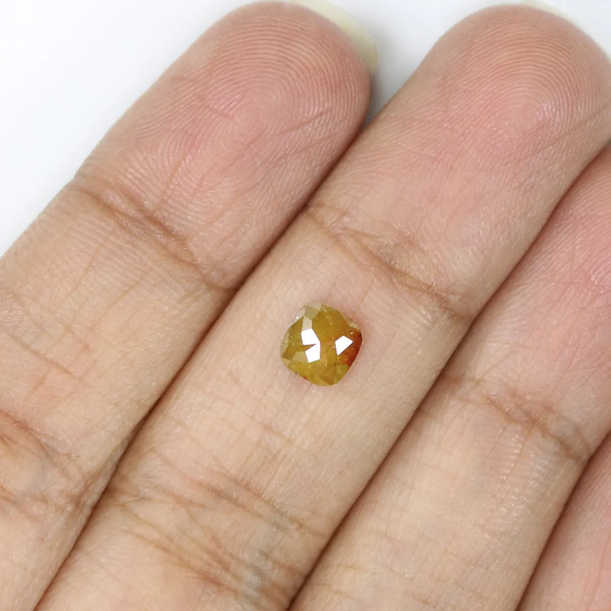 0.67 CT Natural Loose Cushion Shape Diamond Yellow Color Cushion Cut Diamond 5.30 MM Natural Loose Diamond Cushion Rose Cut Diam