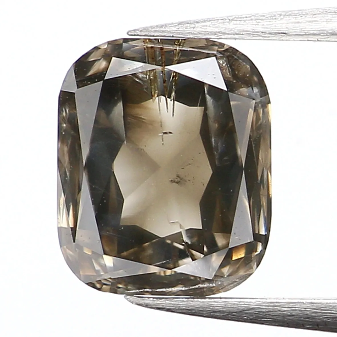 0.85 Ct Natural Loose Cushion Cut Diamond Brown Cushion Diamond 6.20 MM Natural Loose Diamond Brown Color Cushion Rose Cut Diamo