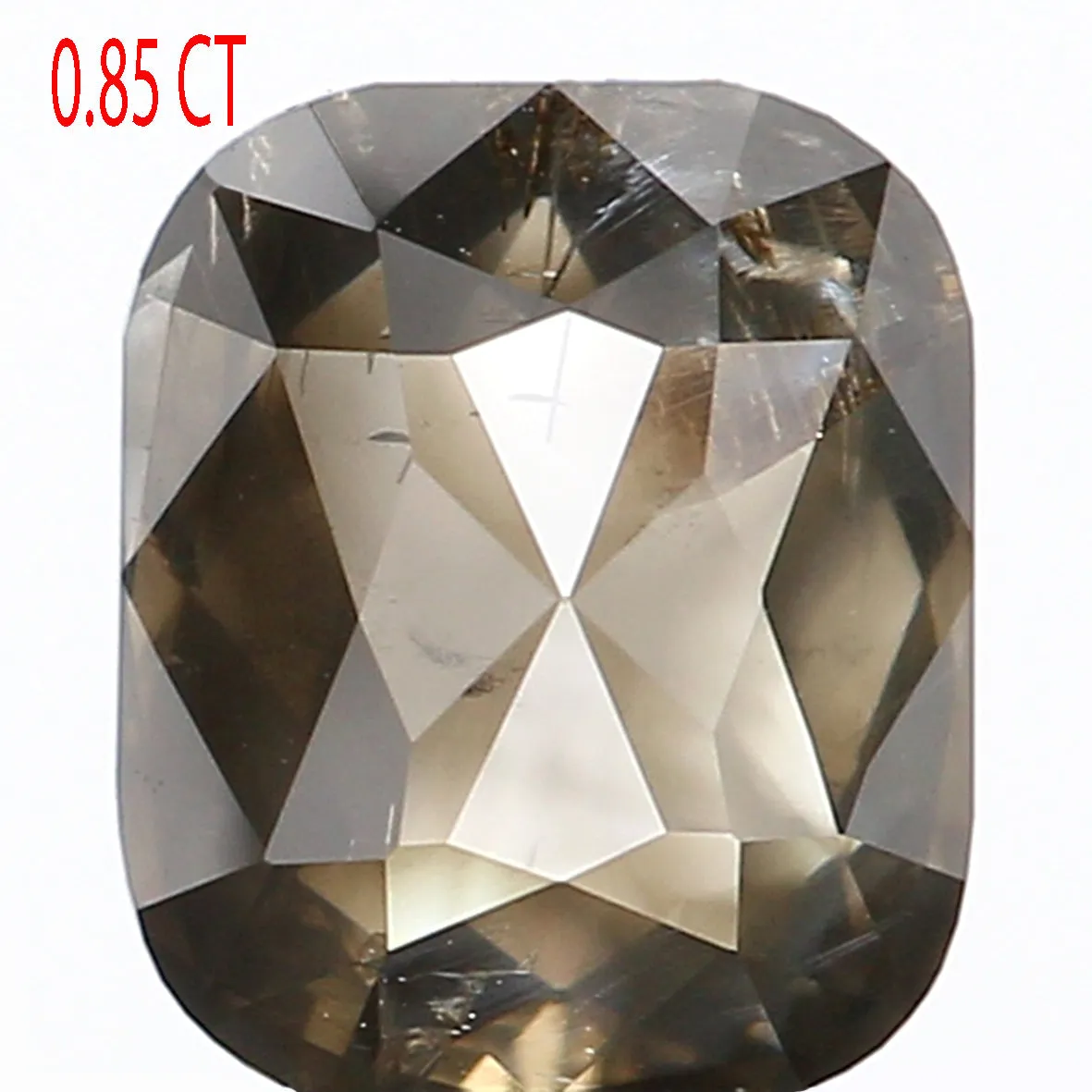 0.85 Ct Natural Loose Cushion Cut Diamond Brown Cushion Diamond 6.20 MM Natural Loose Diamond Brown Color Cushion Rose Cut Diamo