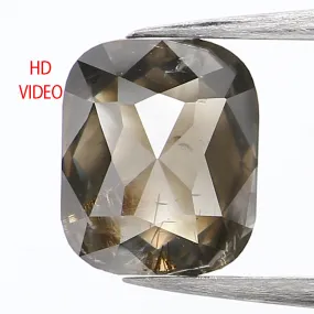 0.85 Ct Natural Loose Cushion Cut Diamond Brown Cushion Diamond 6.20 MM Natural Loose Diamond Brown Color Cushion Rose Cut Diamo