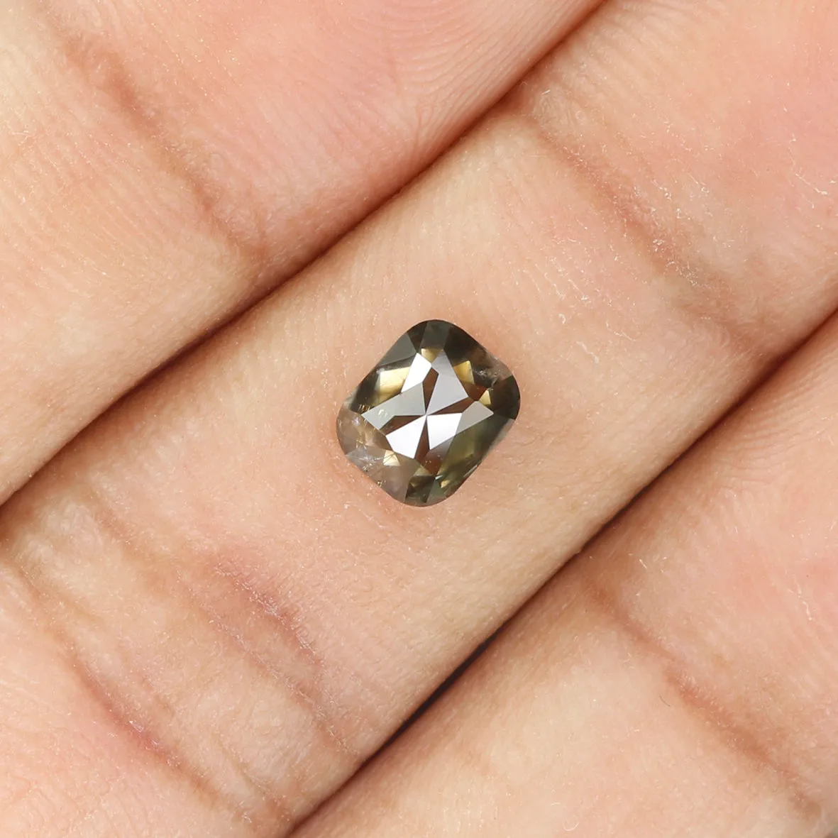 0.85 Ct Natural Loose Cushion Cut Diamond Brown Cushion Diamond 6.20 MM Natural Loose Diamond Brown Color Cushion Rose Cut Diamo