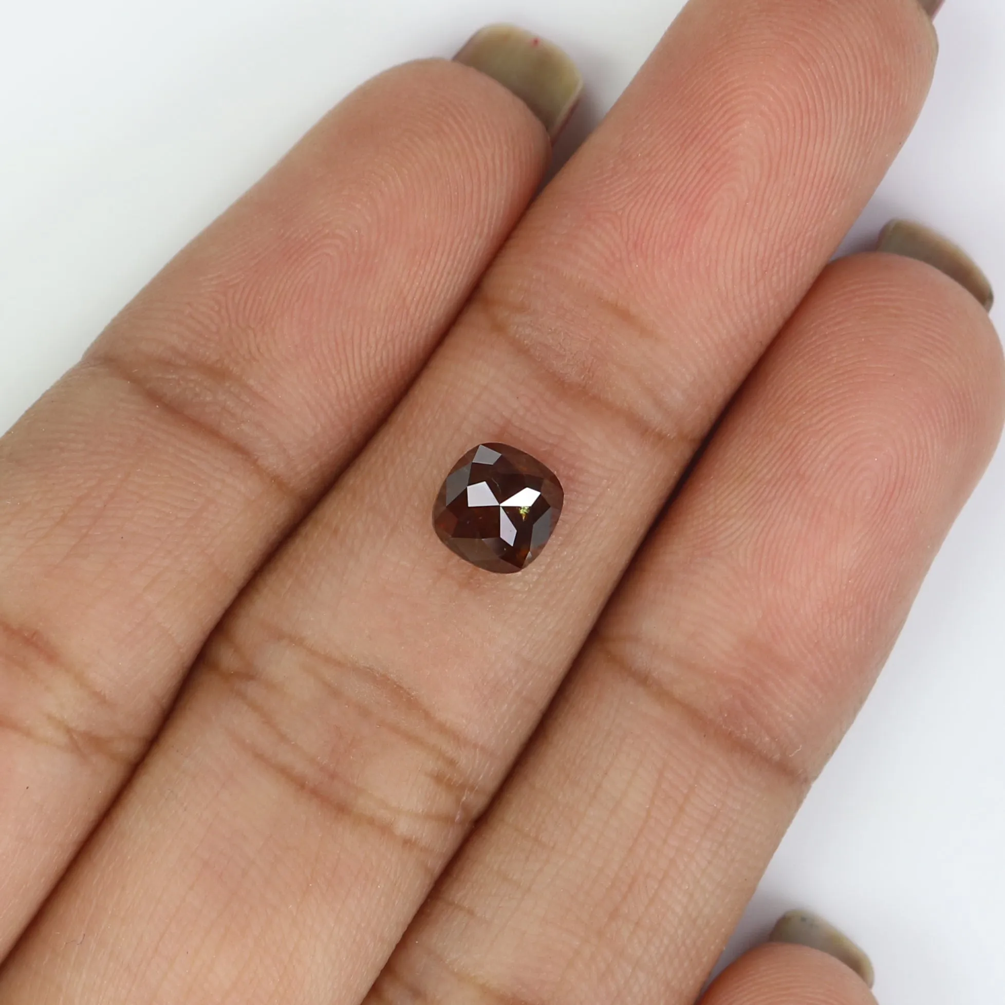 1.01 CT Natural Loose Cushion Shape Diamond Brown Color Cushion Cut Diamond 5.75 MM Natural Loose Diamond Cushion Rose Cut Diamo