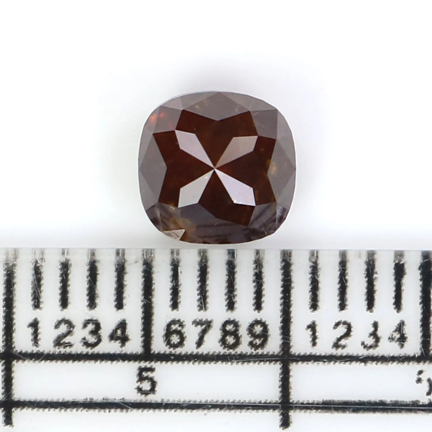 1.01 CT Natural Loose Cushion Shape Diamond Brown Color Cushion Cut Diamond 5.75 MM Natural Loose Diamond Cushion Rose Cut Diamo