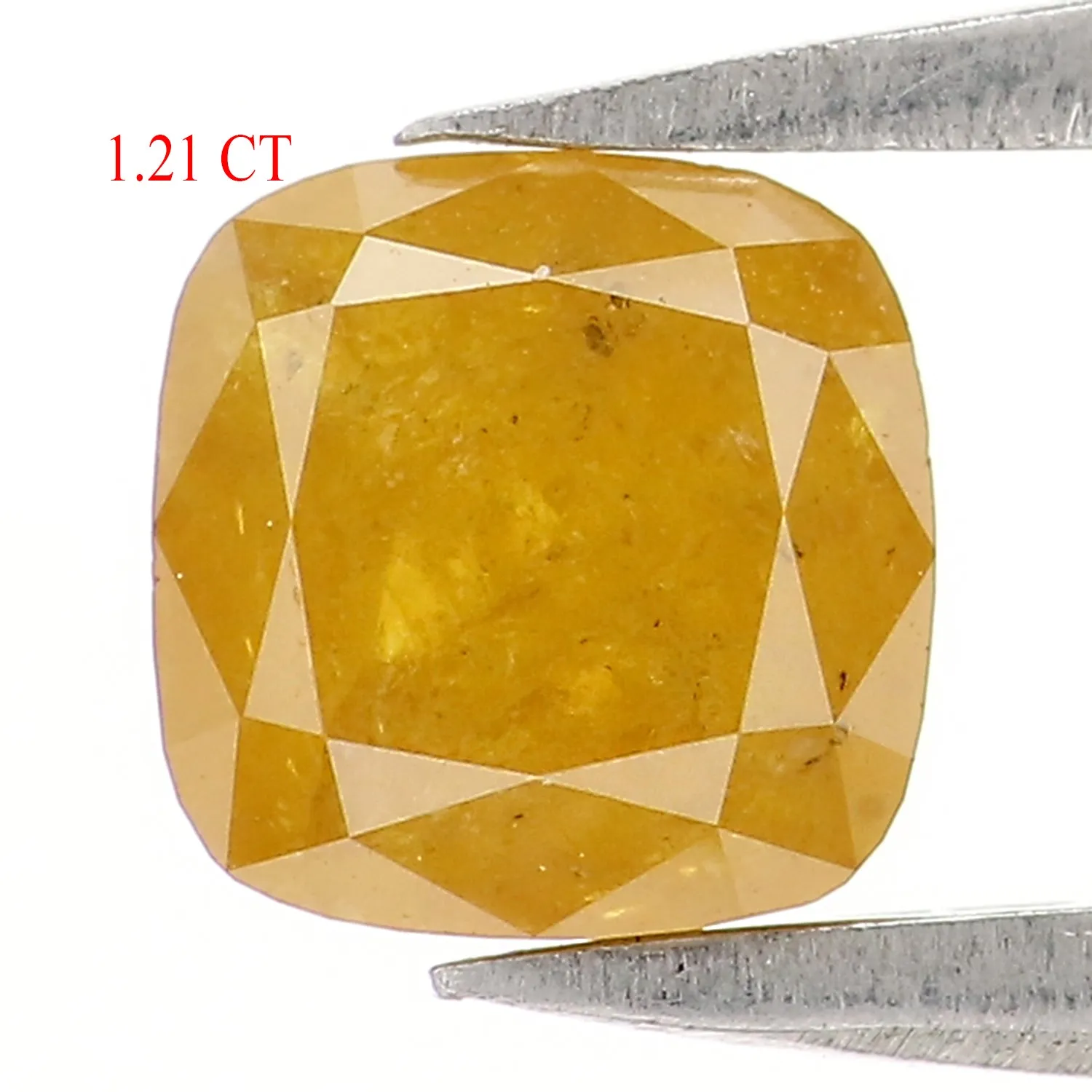 1.21 CT Natural Loose Cushion Shape Diamond Yellow Color Cushion Cut Diamond 5.55 MM Natural Yellow Diamond Cushion Rose Cut Dia