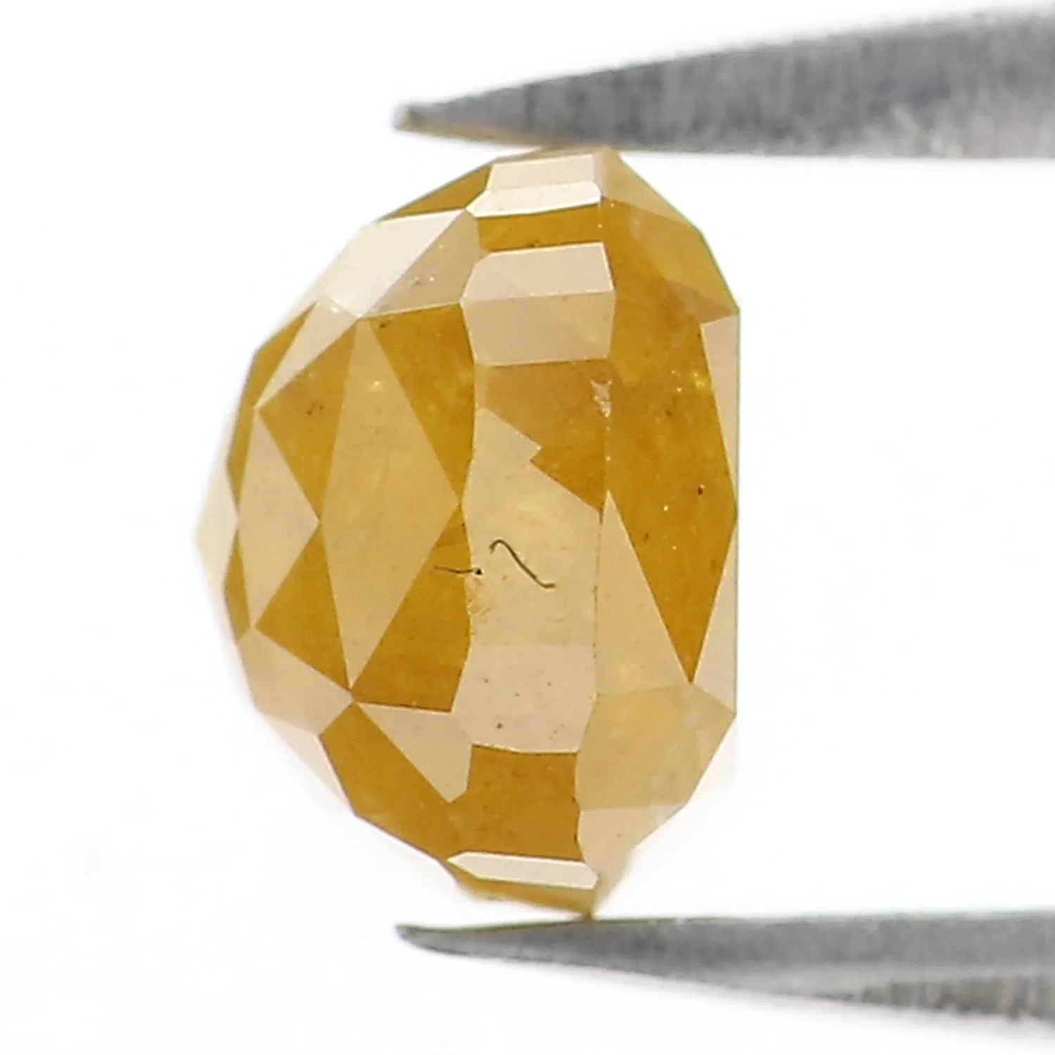 1.21 CT Natural Loose Cushion Shape Diamond Yellow Color Cushion Cut Diamond 5.55 MM Natural Yellow Diamond Cushion Rose Cut Dia