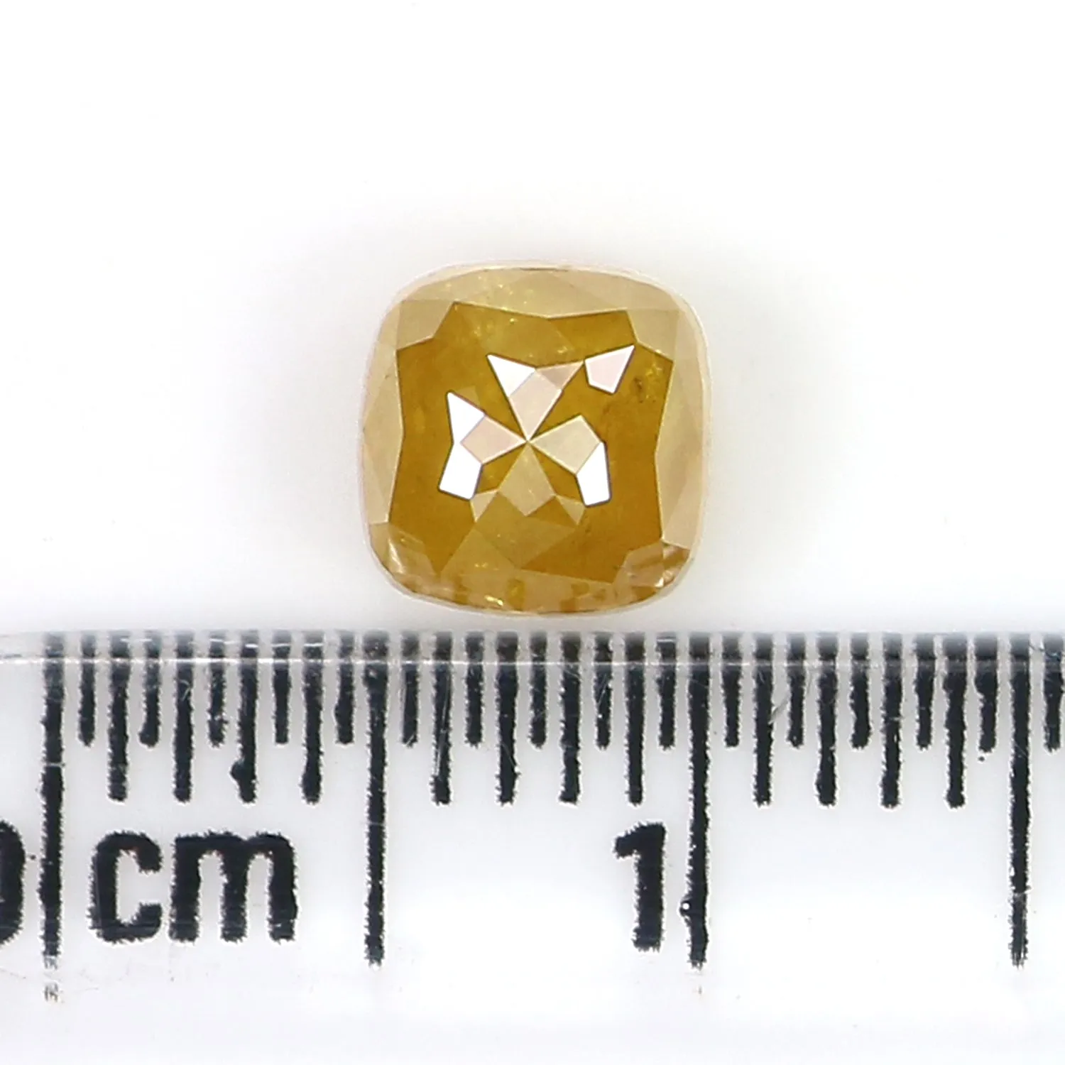 1.21 CT Natural Loose Cushion Shape Diamond Yellow Color Cushion Cut Diamond 5.55 MM Natural Yellow Diamond Cushion Rose Cut Dia