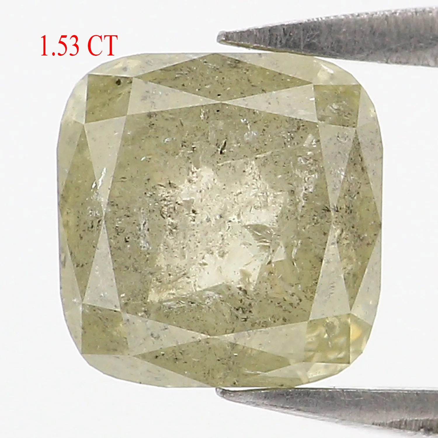 1.53 CT Natural Loose Cushion Shape Diamond Green Color Cushion Cut Diamond 6.25 MM Natural Grey Diamond Cushion Rose Cut Diamon