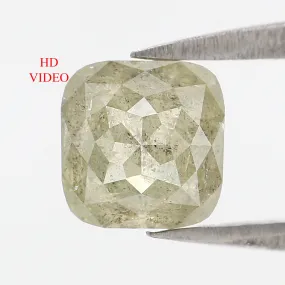 1.53 CT Natural Loose Cushion Shape Diamond Green Color Cushion Cut Diamond 6.25 MM Natural Grey Diamond Cushion Rose Cut Diamon