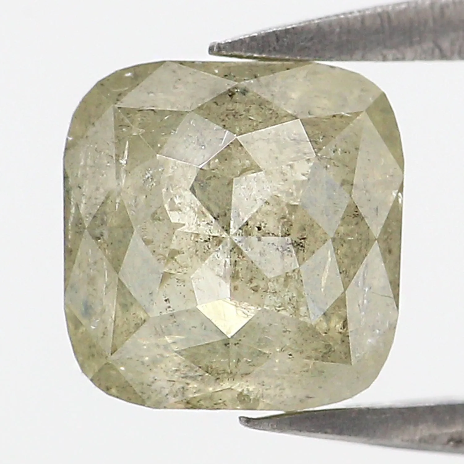 1.53 CT Natural Loose Cushion Shape Diamond Green Color Cushion Cut Diamond 6.25 MM Natural Grey Diamond Cushion Rose Cut Diamon