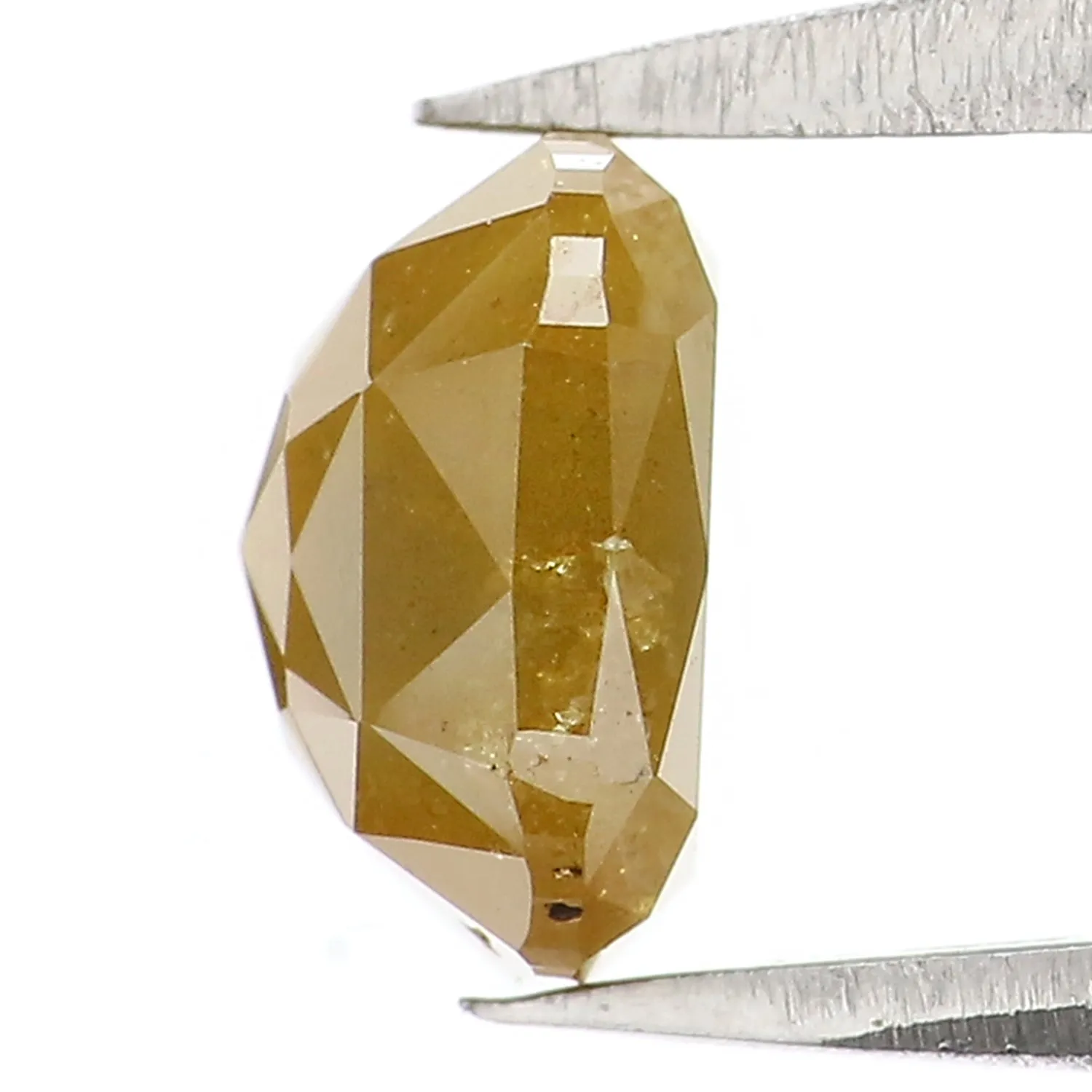 1.62 CT Natural Loose Cushion Shape Diamond Yellow Color Cushion Cut Diamond 6.70 MM Natural Yellow Diamond Cushion Rose Cut Dia