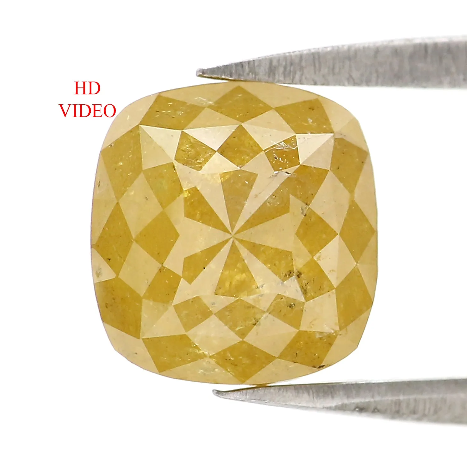 2.94 CT Natural Loose Cushion Shape Diamond Yellow Color Cushion Cut Diamond 7.70 MM Natural Loose Diamond Cushion Rose Cut Diam