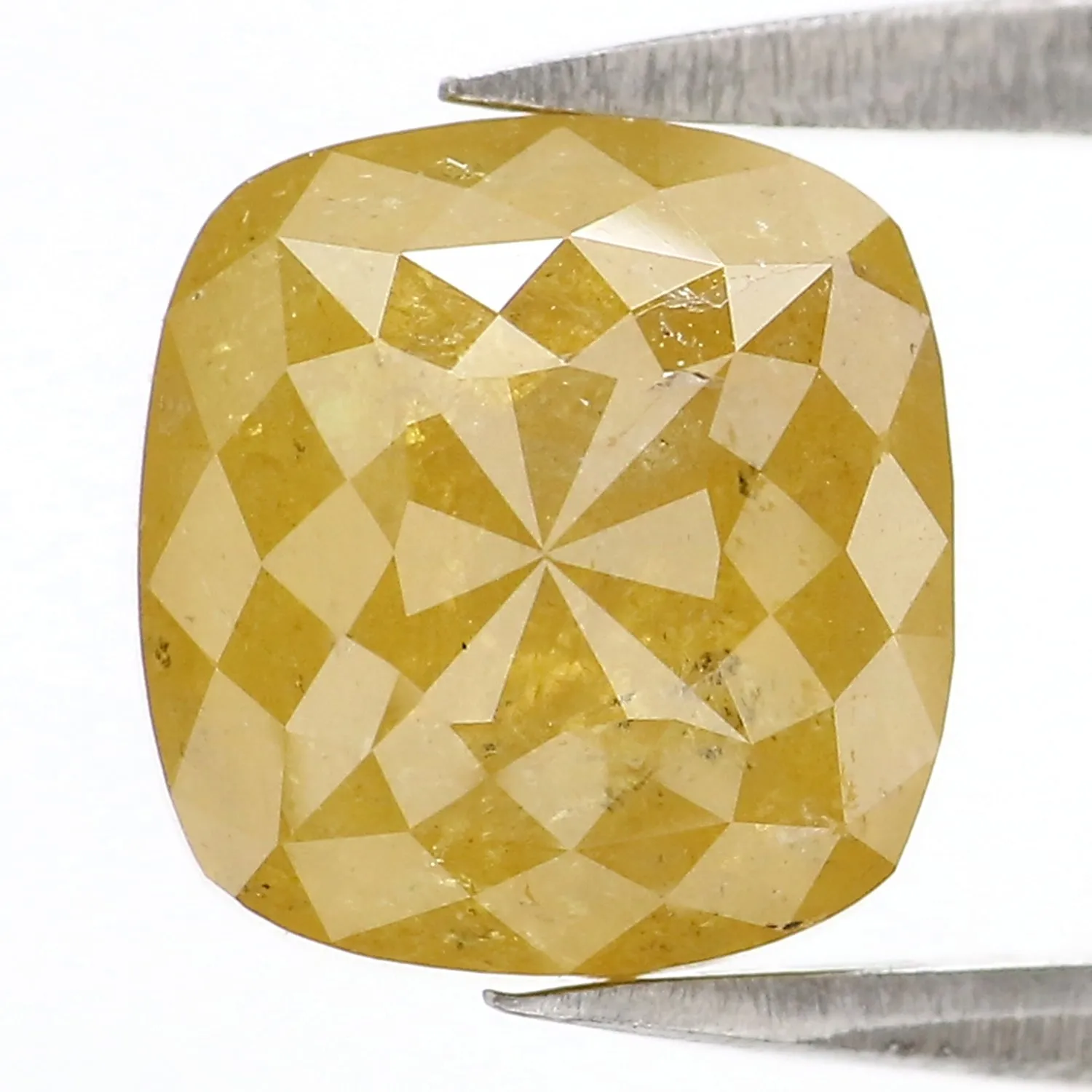 2.94 CT Natural Loose Cushion Shape Diamond Yellow Color Cushion Cut Diamond 7.70 MM Natural Loose Diamond Cushion Rose Cut Diam