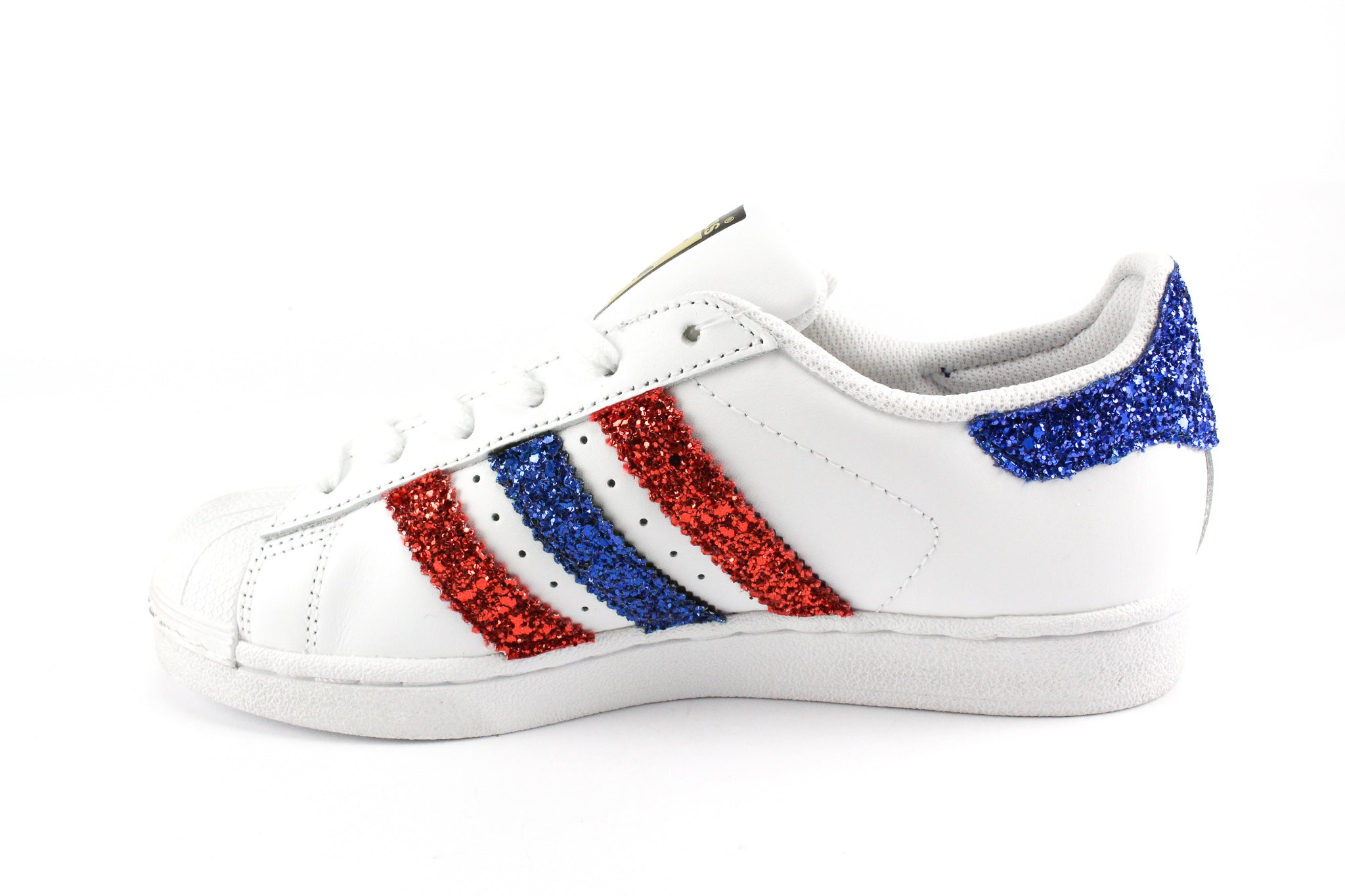 Adidas Superstar Red & Bluette Glitter