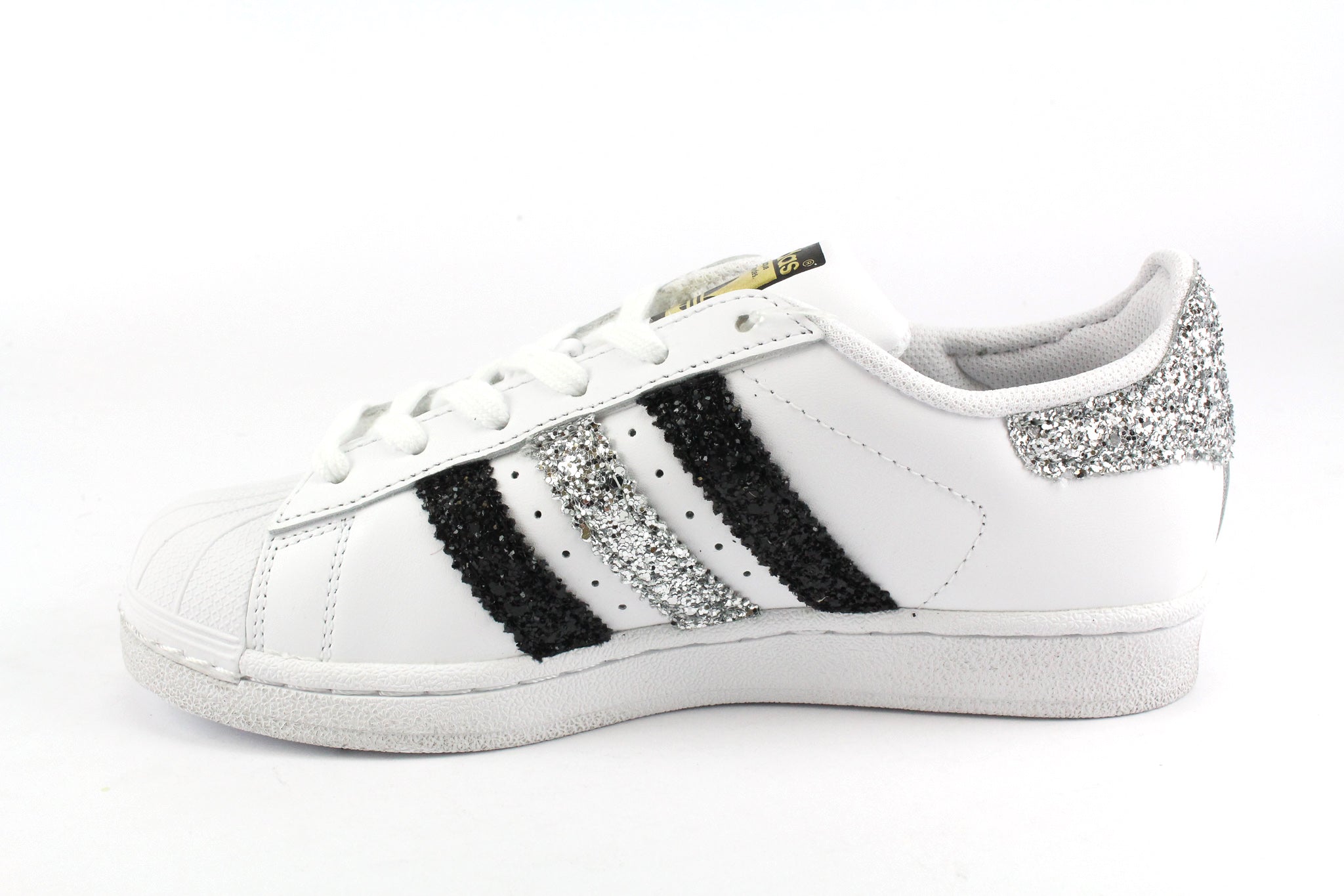 Adidas Superstar Silver & Black Glitter