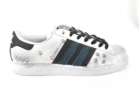 Adidas Superstar Silver Borchie & Pelle Petrolio