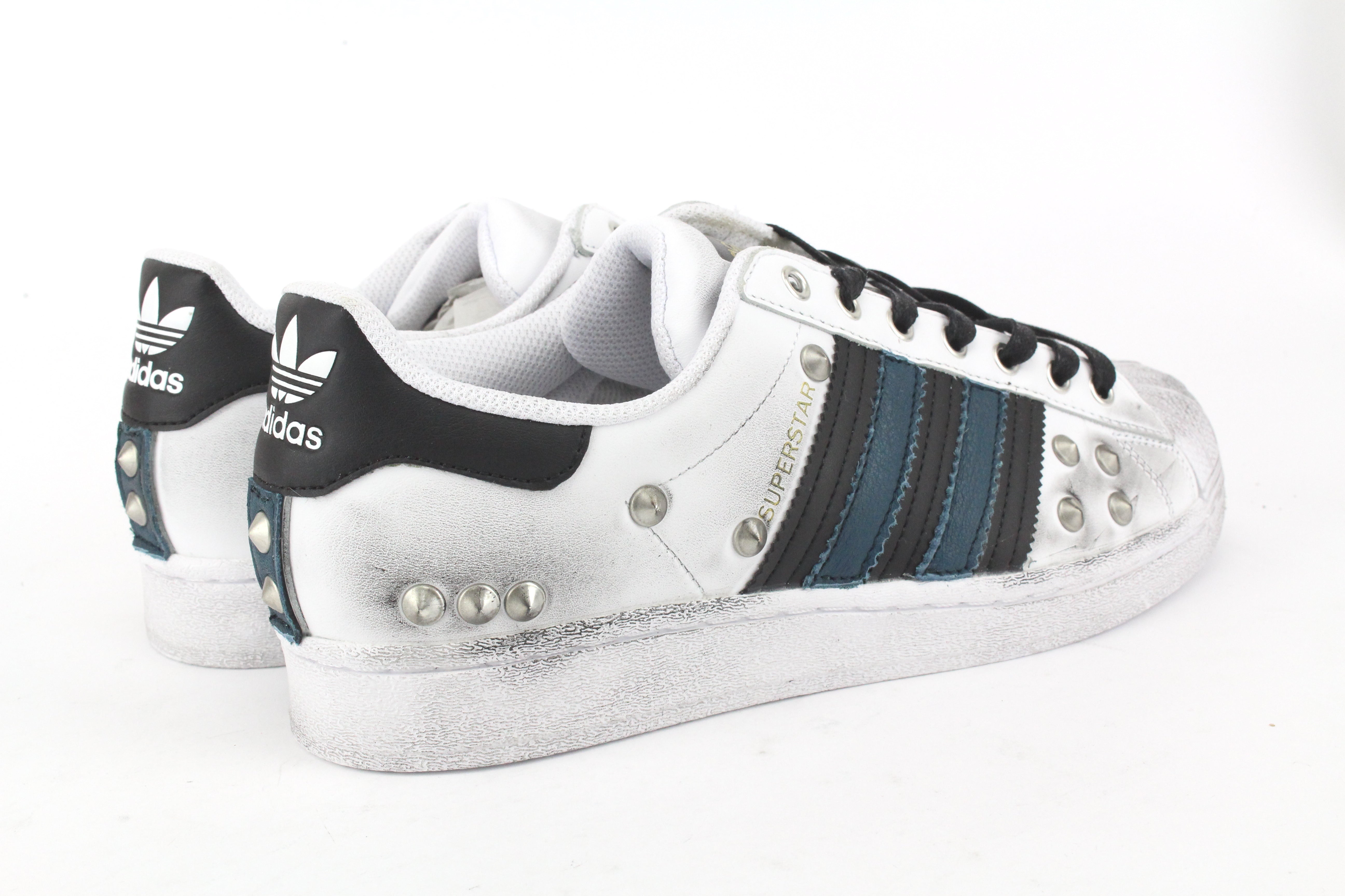 Adidas Superstar Silver Borchie & Pelle Petrolio