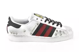 Adidas Superstar Silver Borchie & Pelle Rosso