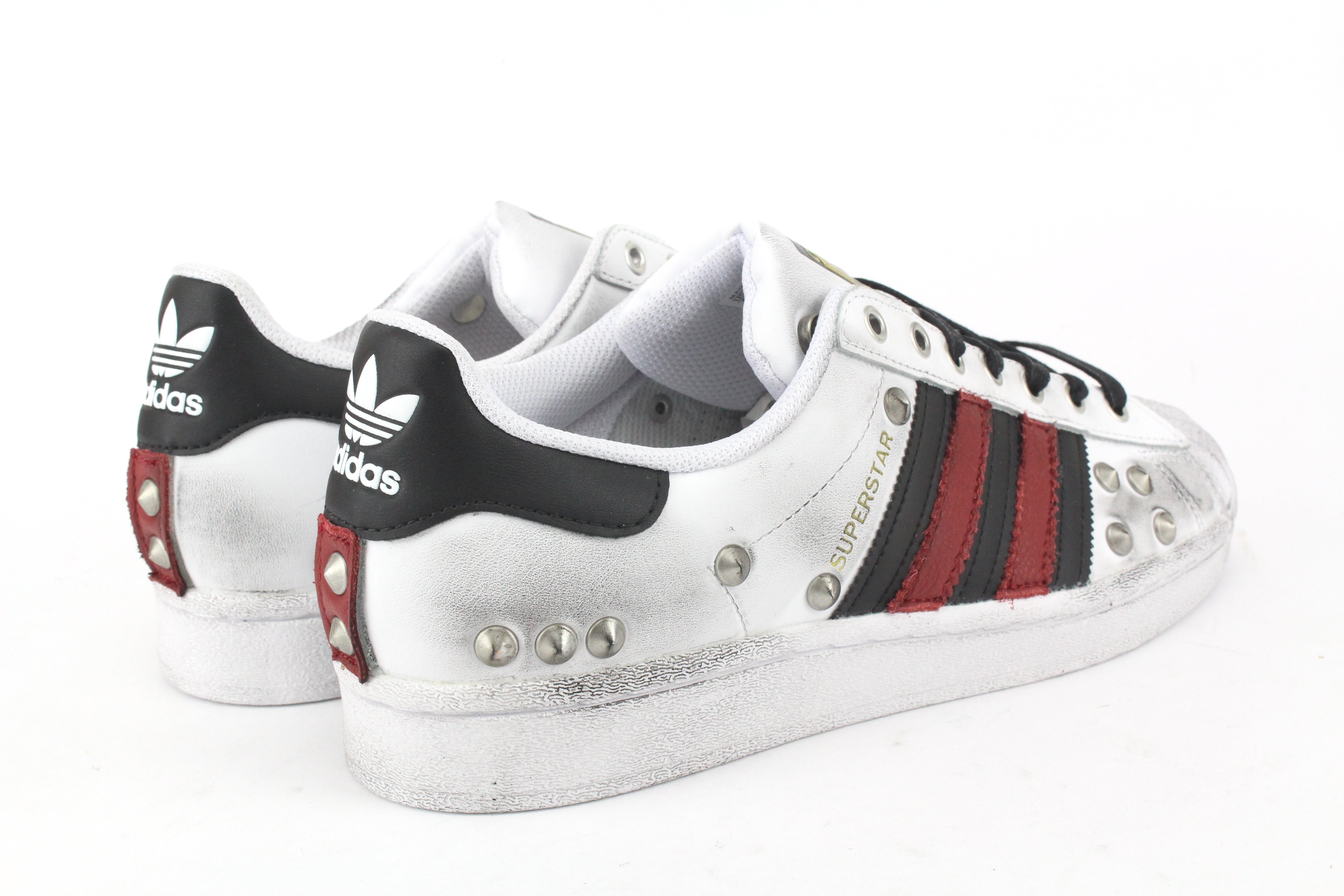 Adidas Superstar Silver Borchie & Pelle Rosso