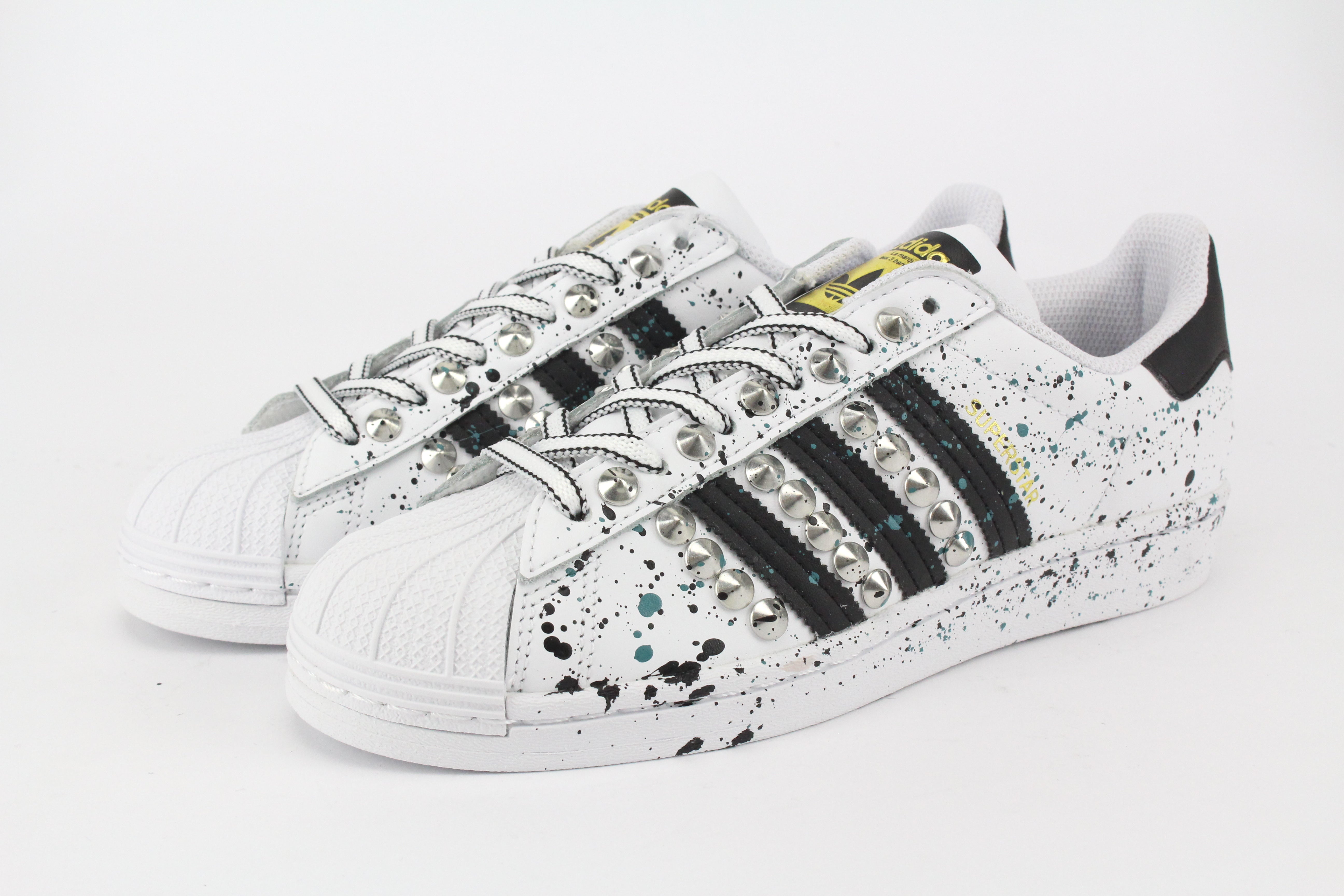 Adidas Superstar Silver Borchie & Vernice Petrolio