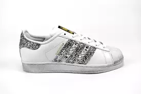 Adidas Superstar Silver Glitter & Borchie