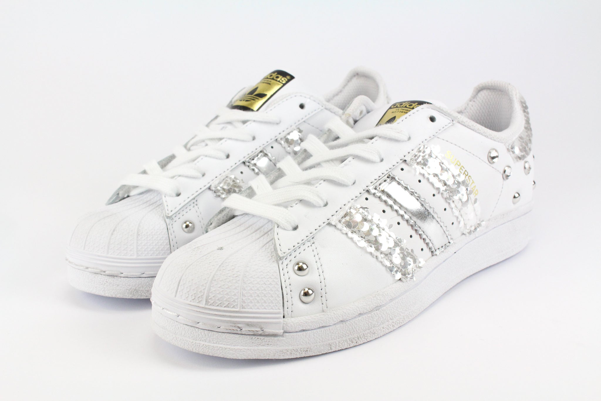 Adidas Superstar Silver Paillettes Strass & Borchie