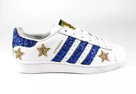 Adidas Superstar Stelle Glitter Gold & Bluette