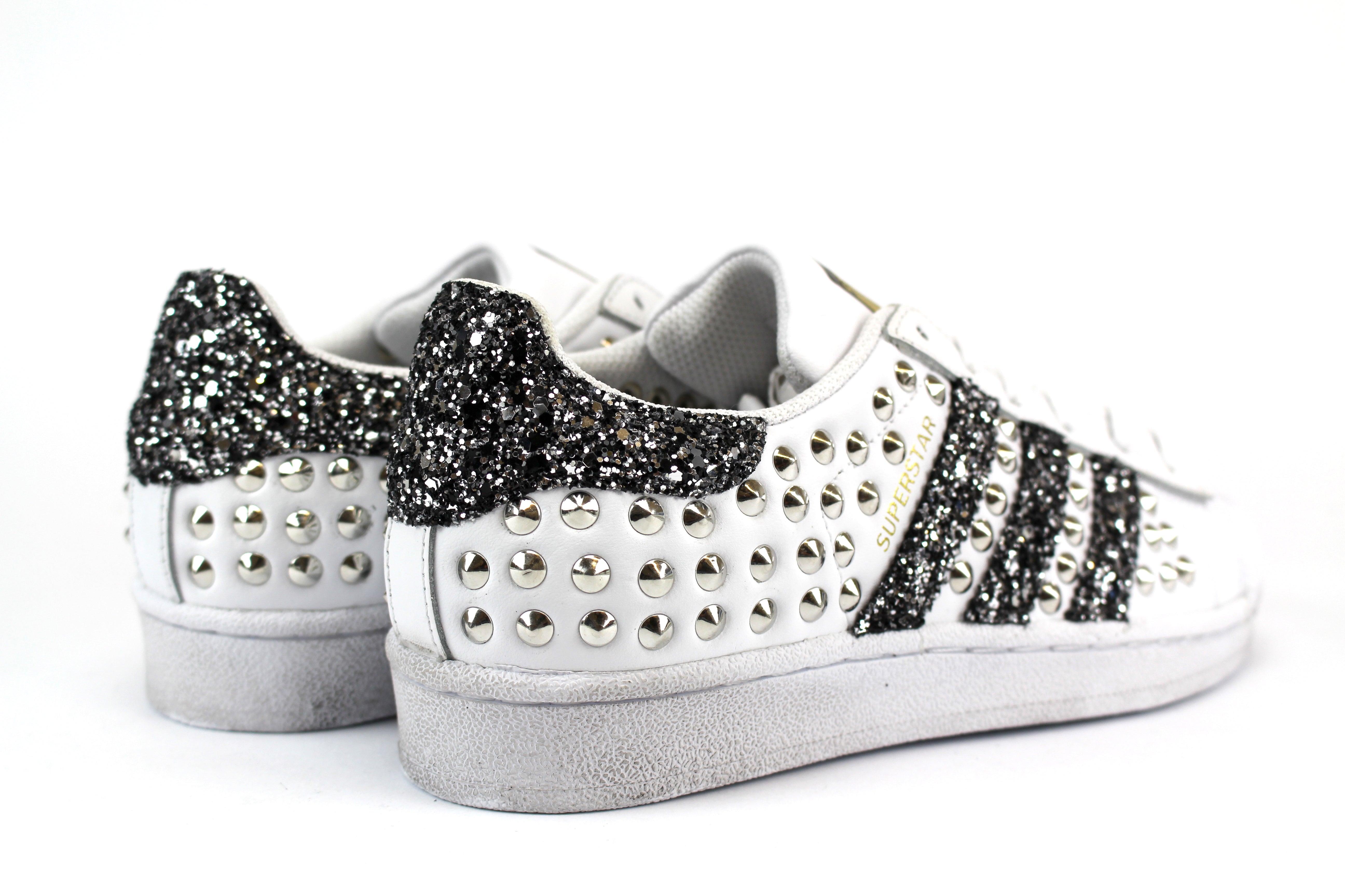 Adidas Superstar Total Borchie & Black Silver Glitter