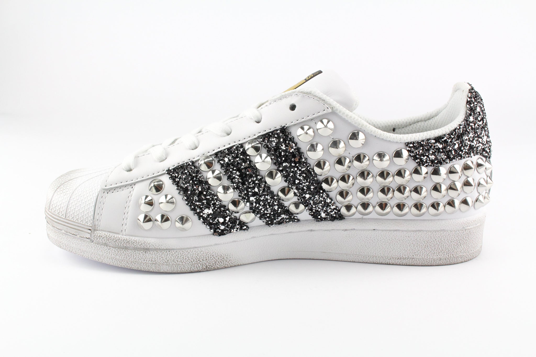 Adidas Superstar Total Borchie & Black Silver Glitter