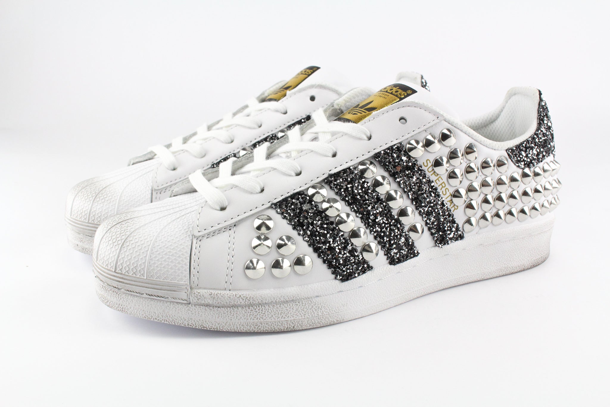 Adidas Superstar Total Borchie & Black Silver Glitter