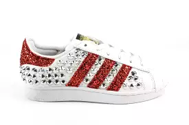 Adidas Superstar Total Borchie & Red Glitter