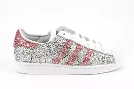 Adidas Superstar Total Silver & Pink Glitter