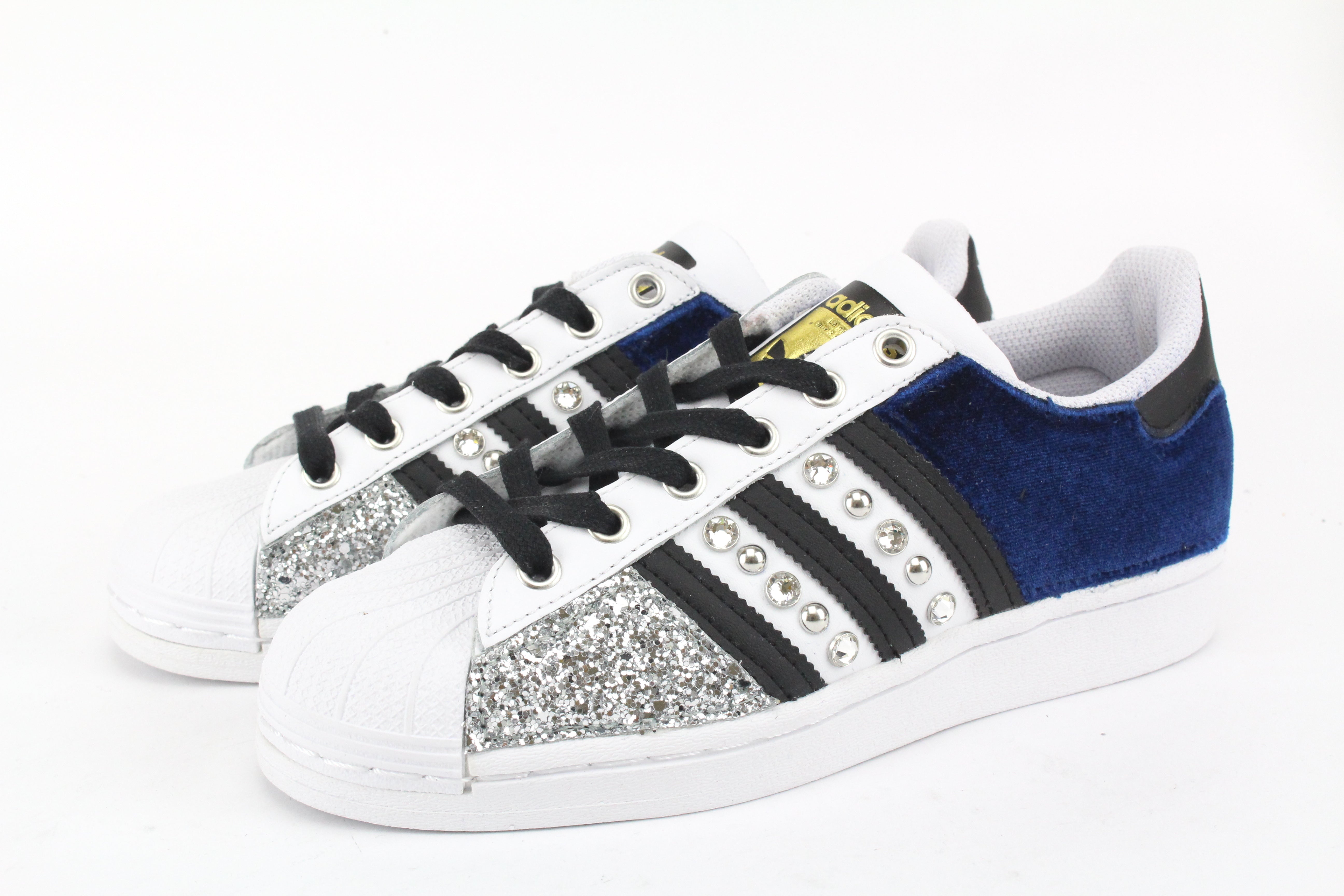 Adidas Superstar Velluto Blu & Argento