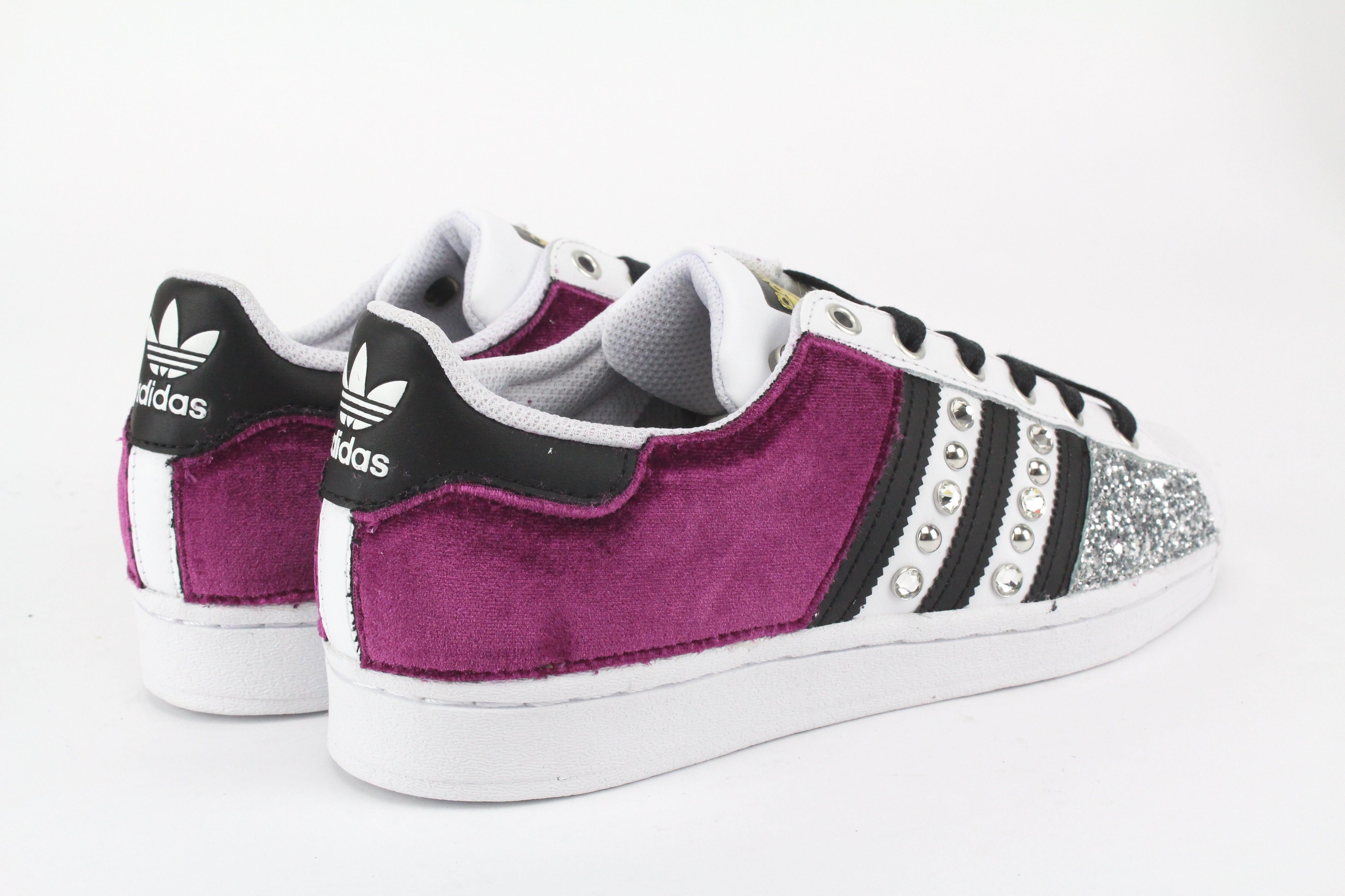 Adidas Superstar Velluto Fuxia & Argento