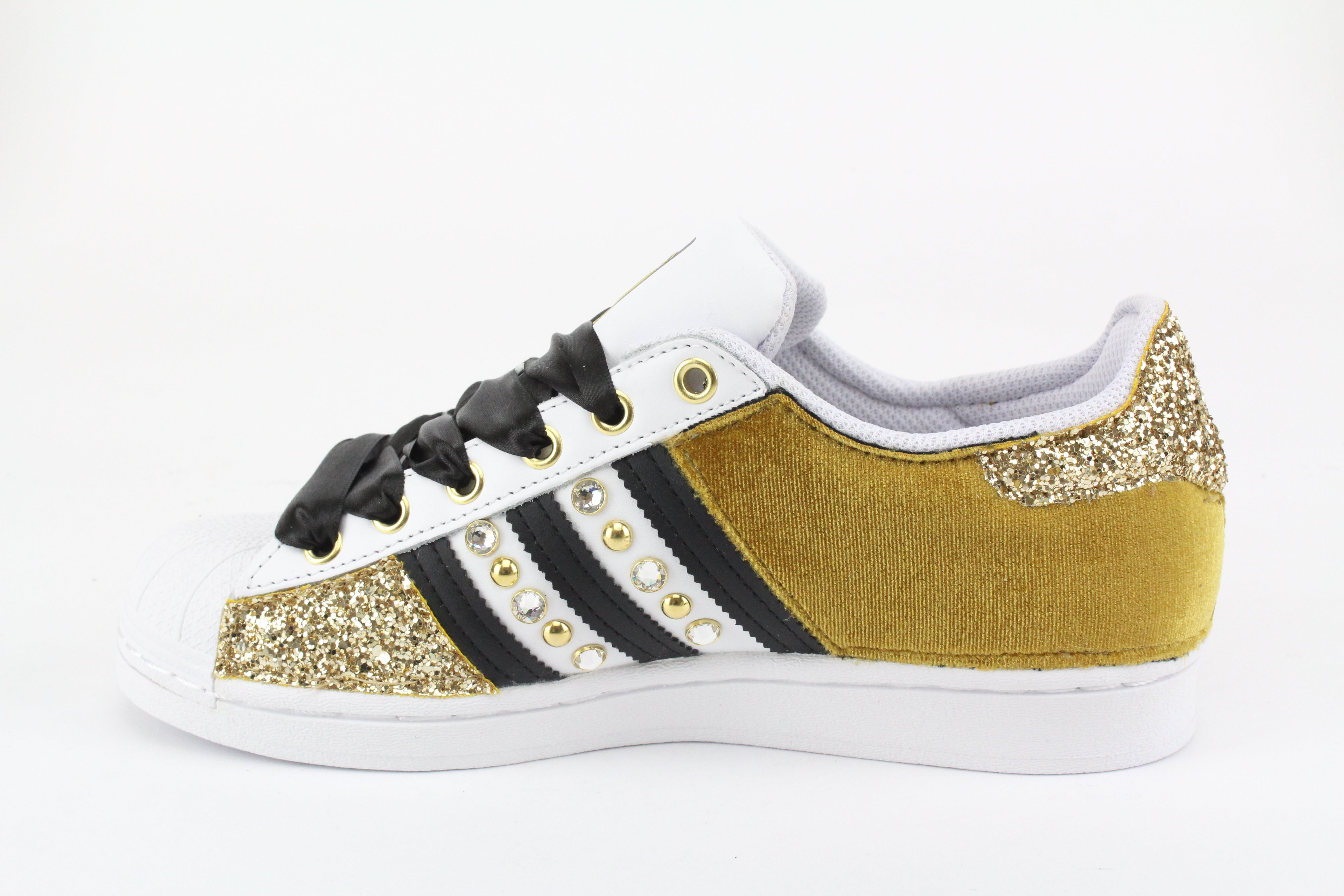 Adidas Superstar Velluto Ocra & Oro