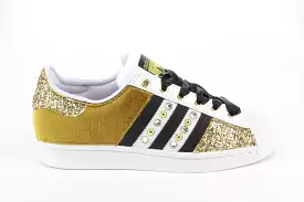 Adidas Superstar Velluto Ocra & Oro