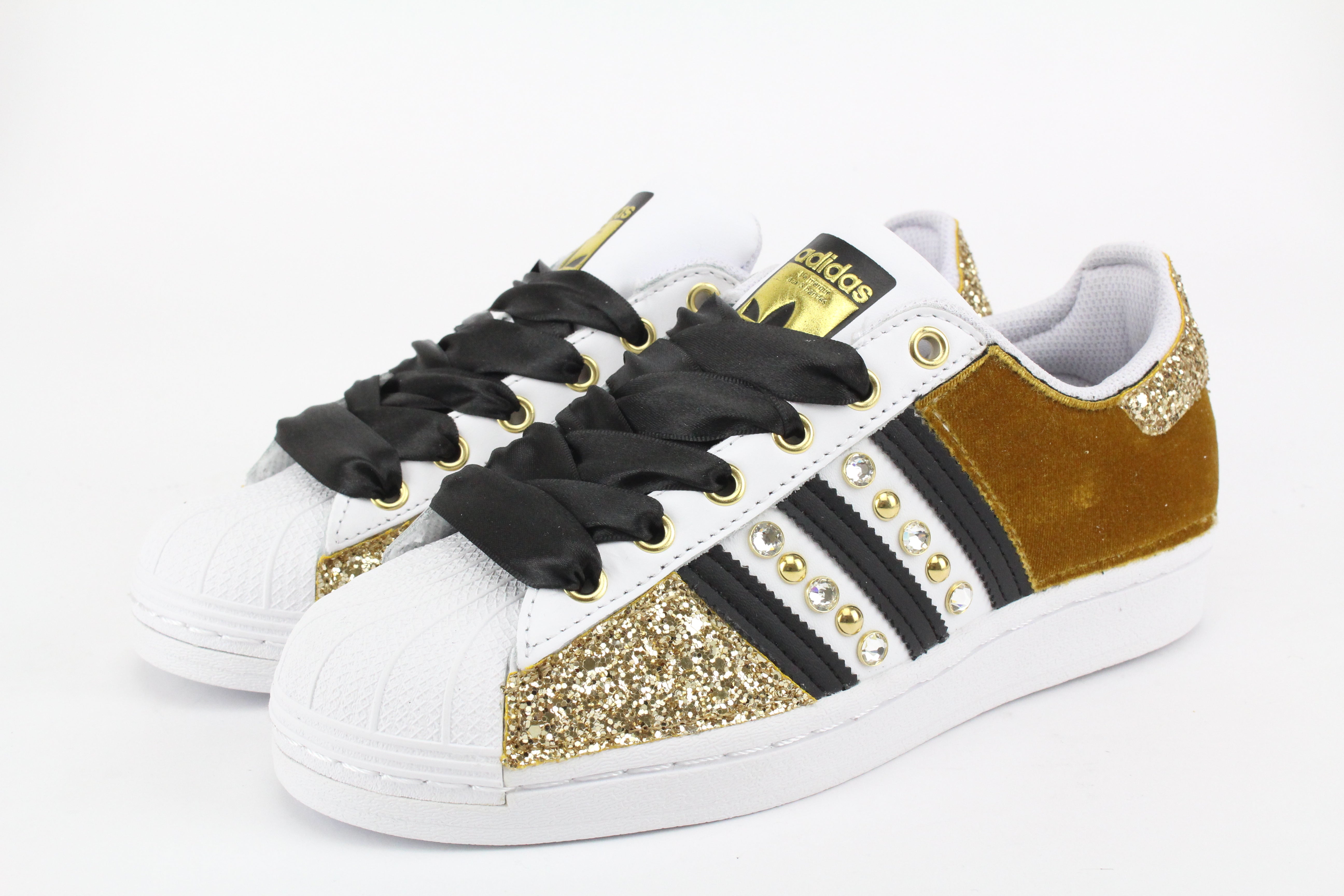 Adidas Superstar Velluto Ocra & Oro