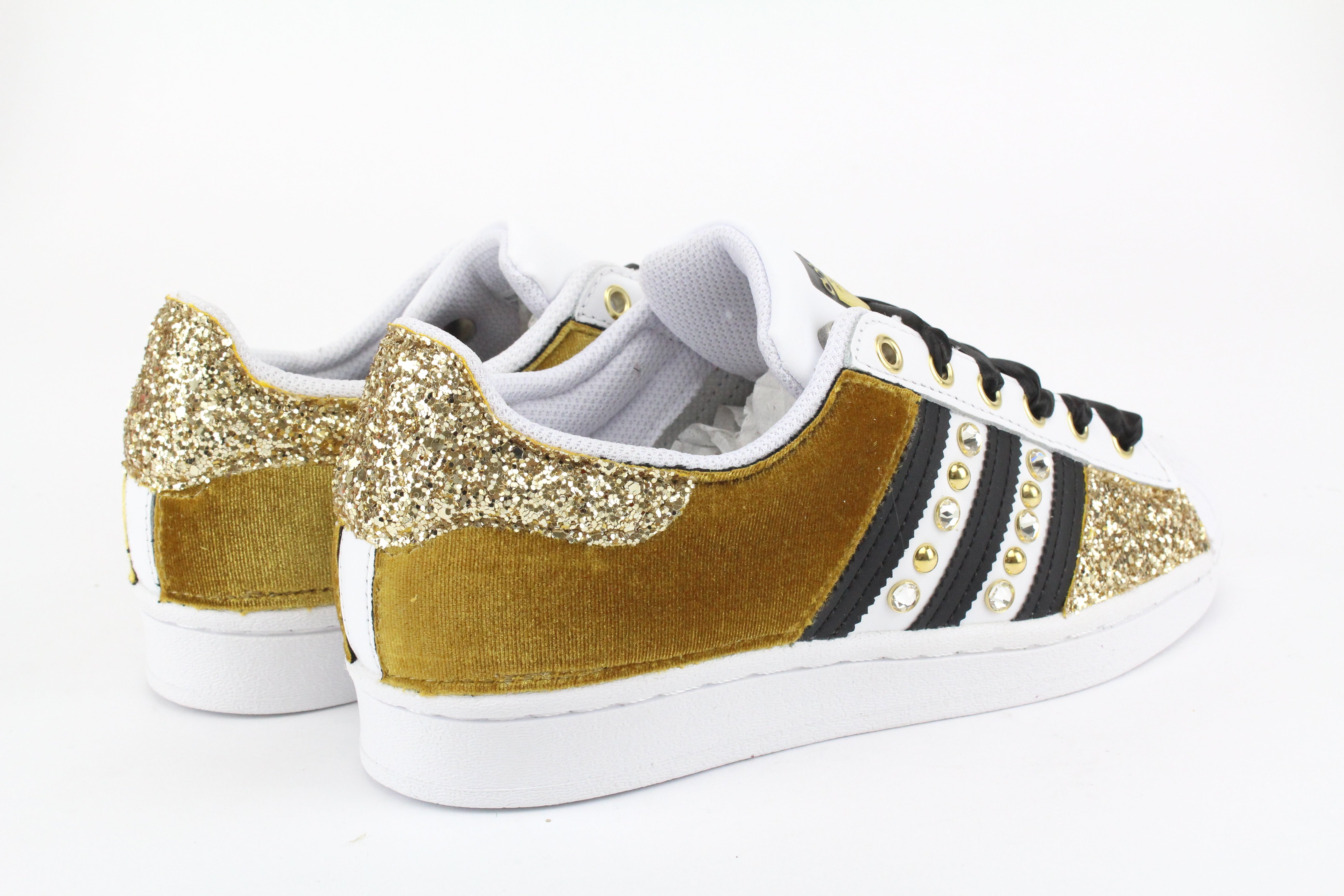 Adidas Superstar Velluto Ocra & Oro