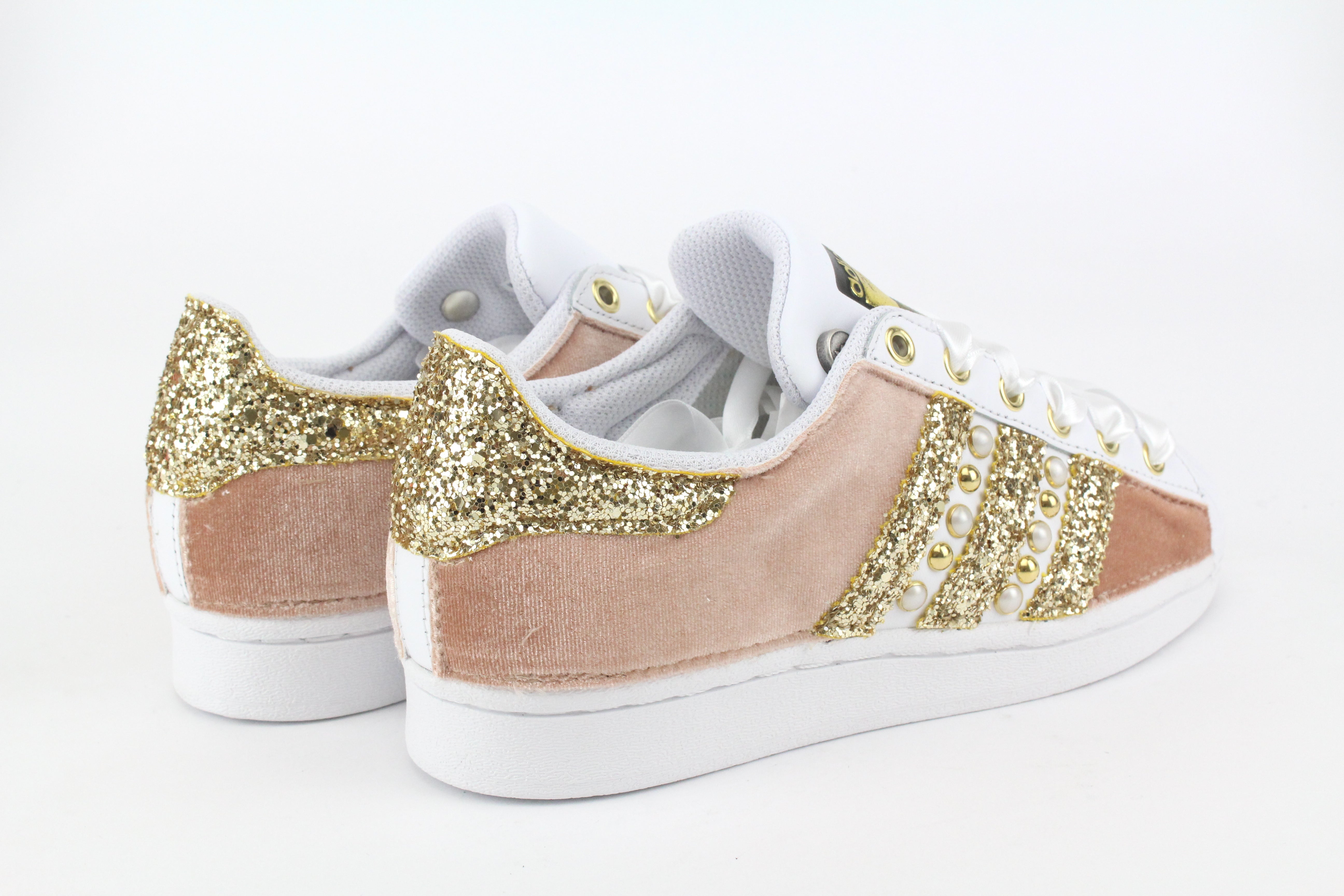 Adidas Superstar Velluto Rosa & Oro