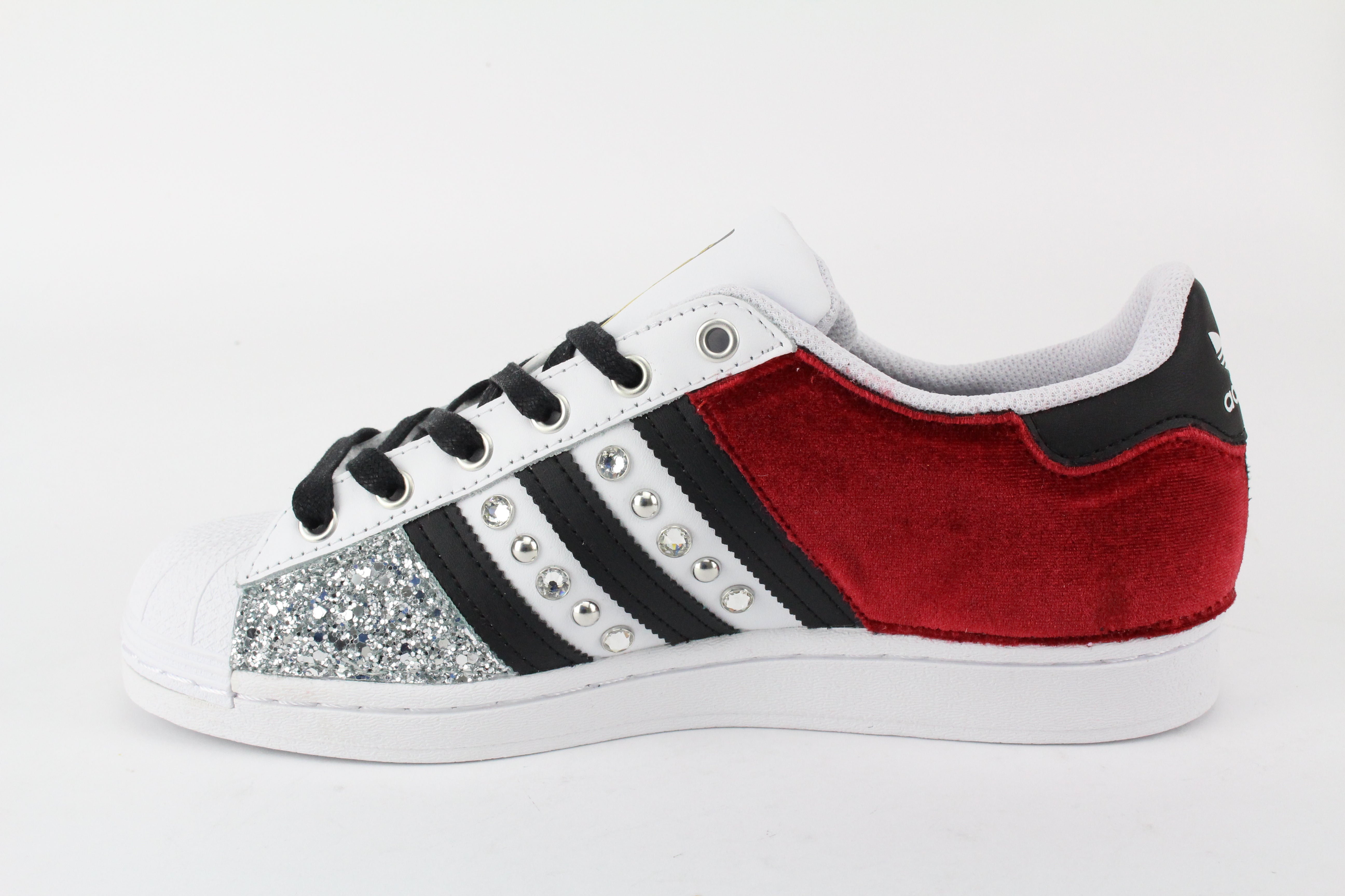 Adidas Superstar Velluto Rosso & Argento