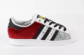 Adidas Superstar Velluto Rosso & Argento