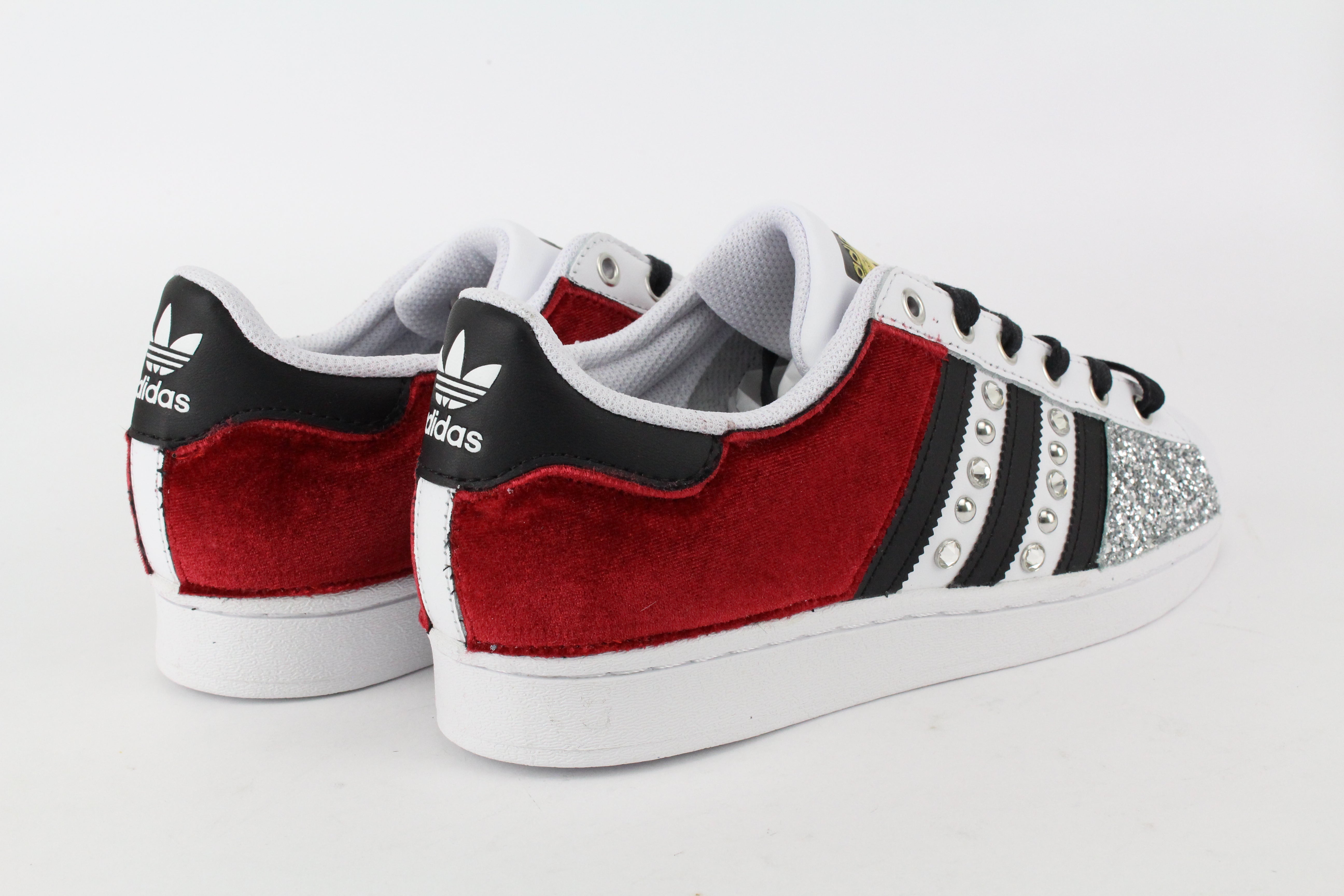 Adidas Superstar Velluto Rosso & Argento