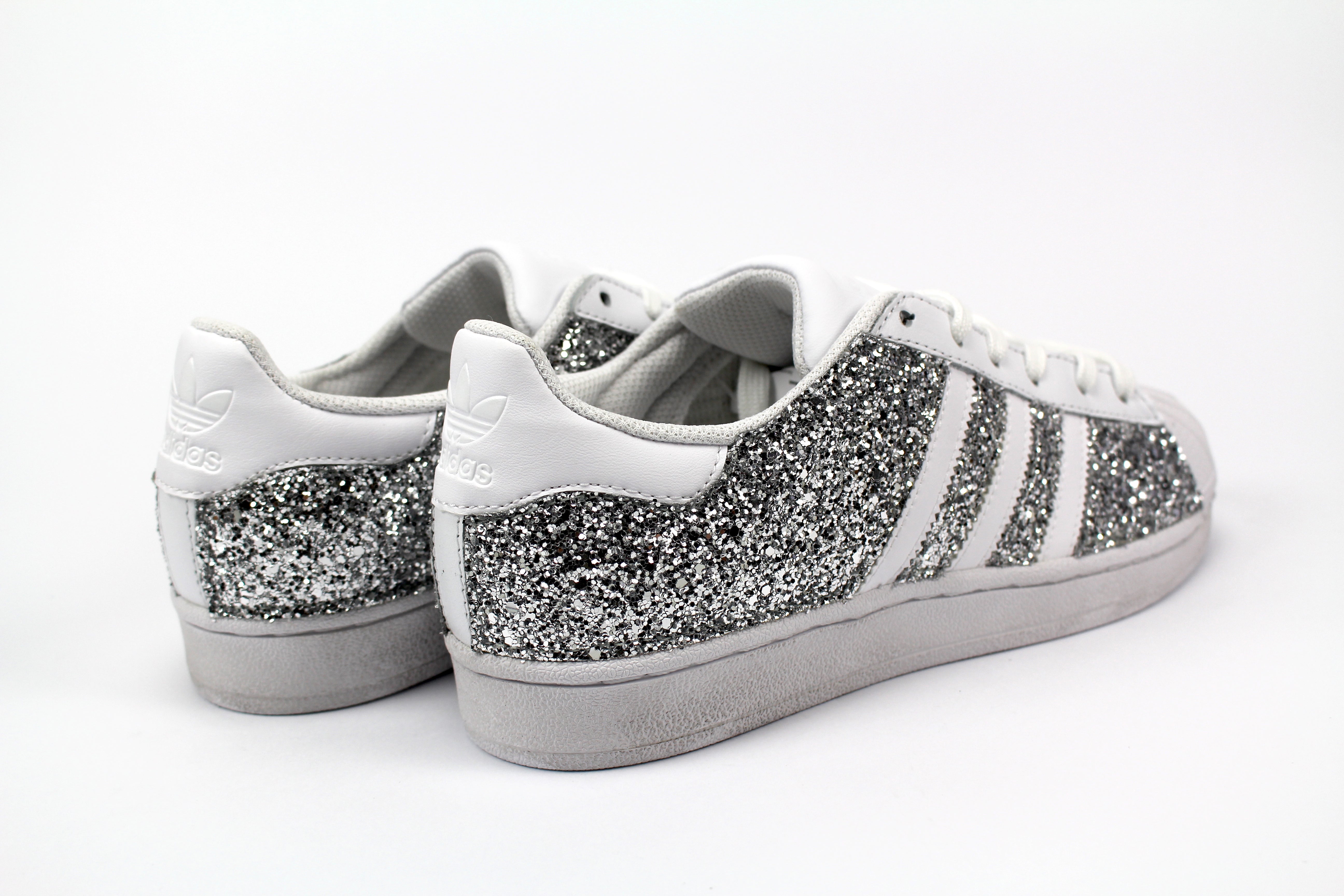 Adidas Superstar White & Total Glitter Silver