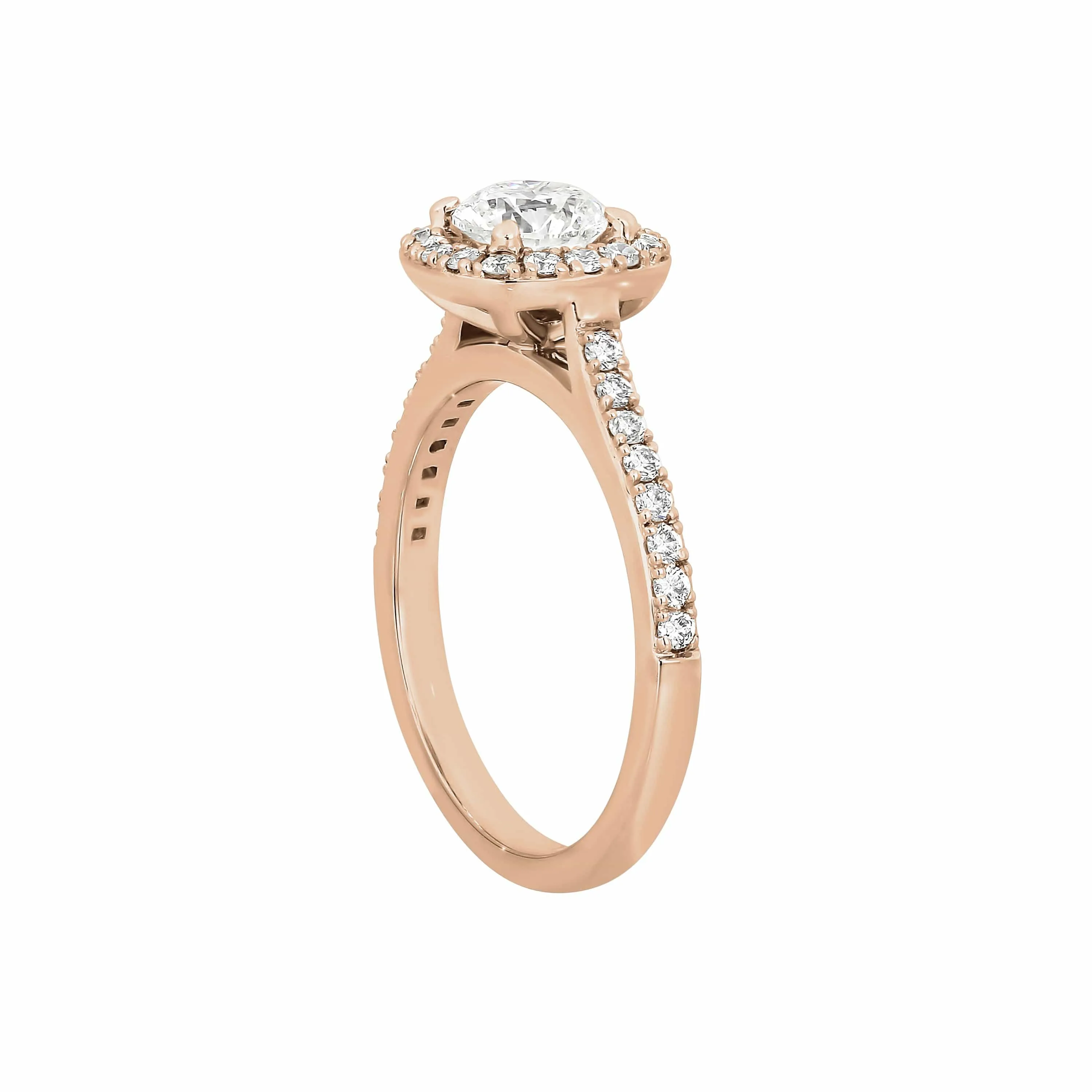 Aurora | Cushion Shaped Halo Diamond Engagement Ring with Shoulder Stones