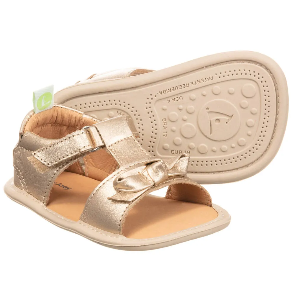 Baby Girls Gold Leather Sandals