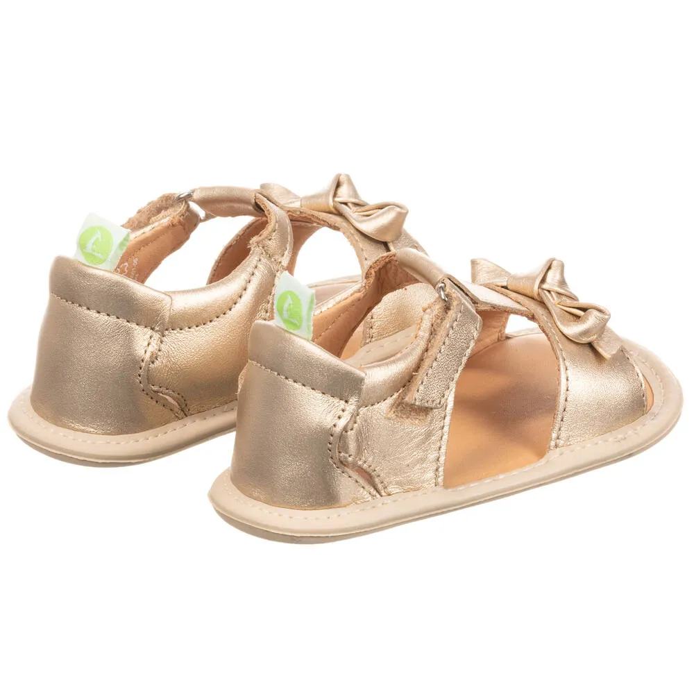 Baby Girls Gold Leather Sandals