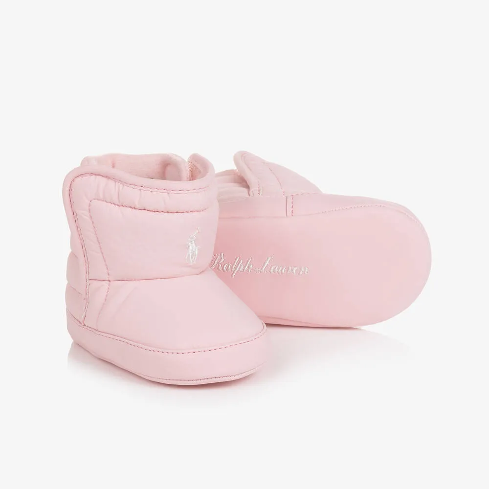 Baby Girls Pink Padded Pre-Walker Boots