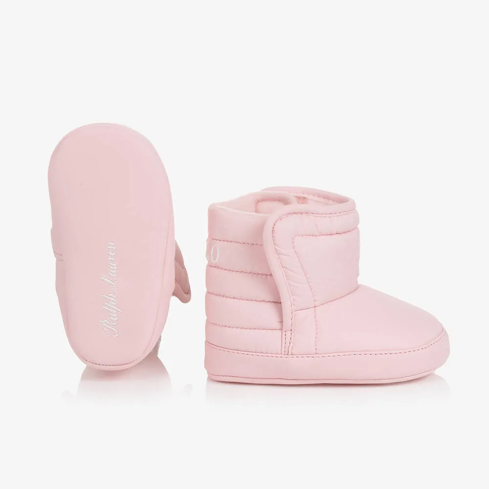 Baby Girls Pink Padded Pre-Walker Boots