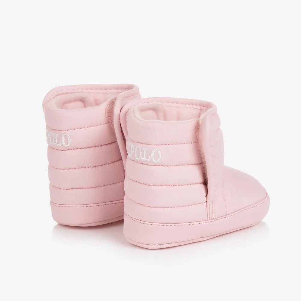 Baby Girls Pink Padded Pre-Walker Boots