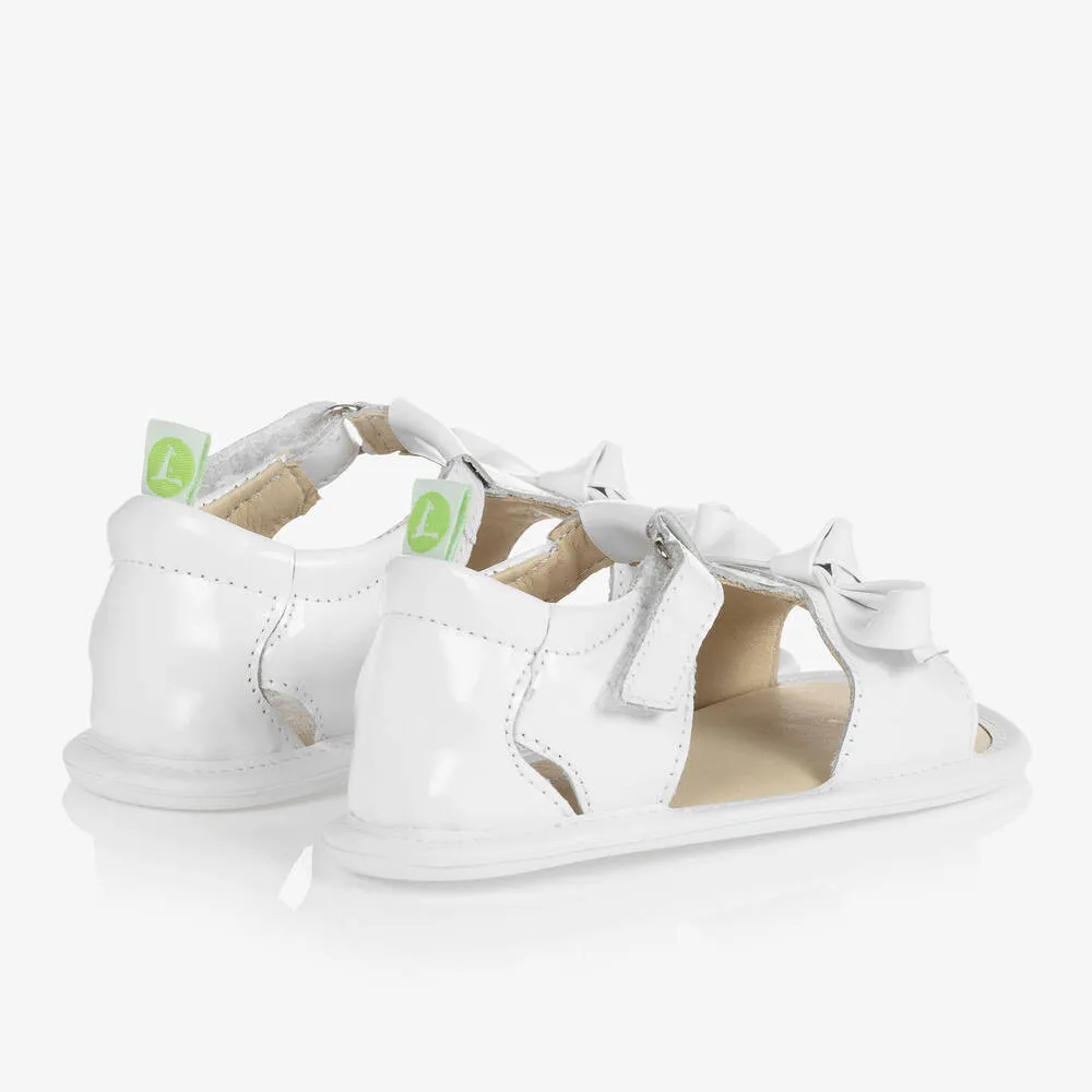 Baby Girls White Leather Sandals